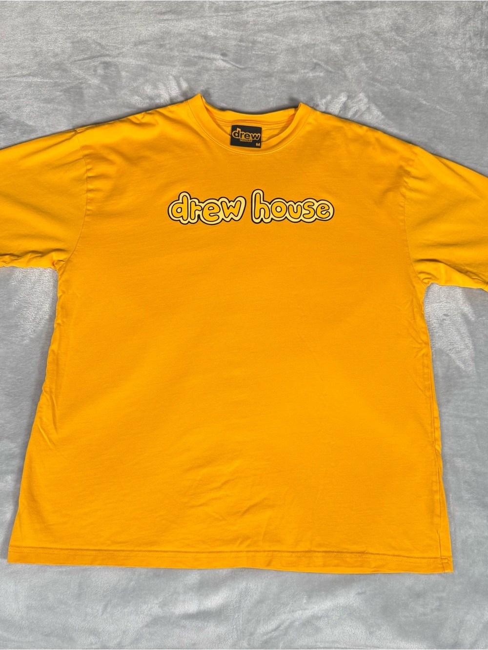 Drew House Spellout T Shirt Mens Medium Oversized Fit Justin Bieber Gold